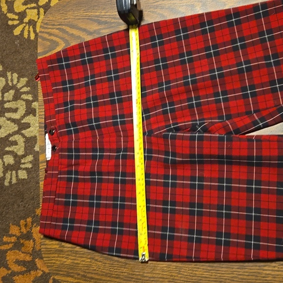 Jones New York straight leg red plaid slacks. - Picture 6 of 7